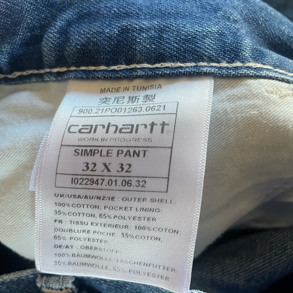 Carhartt wip 32 x 32 barley worn light blue jeans